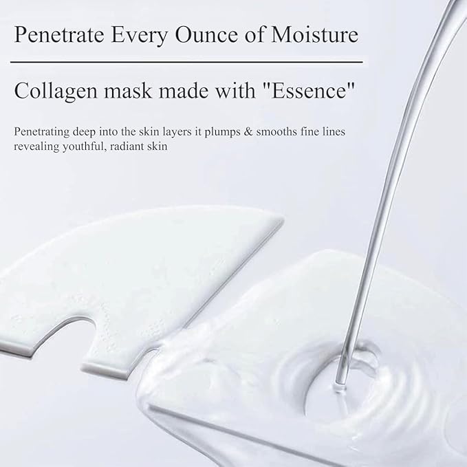 Bio Collagen Face Mask 8Pcs, Bio-Collagen Deep Mask Overnight, Korean Face Mask Pure Collagen Films Deep Hydrating Firming Lifting Anti Wrinkle Hydrogel Mask Skincare (8Pcs)