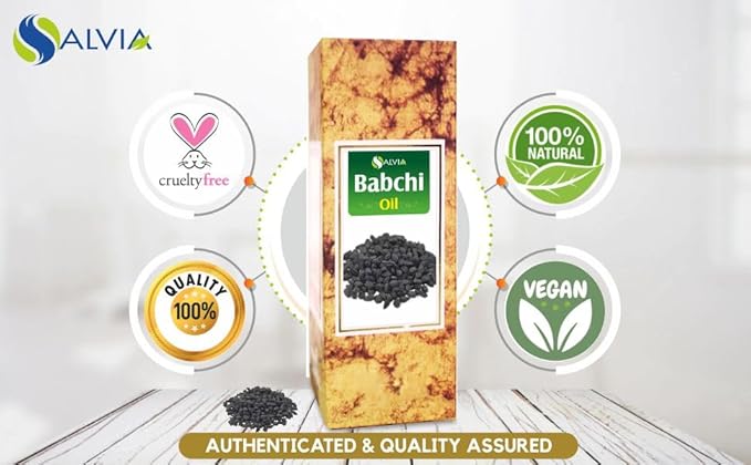 Salvia Babchi Oil (Psoralea Corylifolia) Pure & Natural Undiluted Uncut Cold Pressed Carrier Oil | Use for Aromatherapy | Therapeutic Grade (50 ML with Dropper)