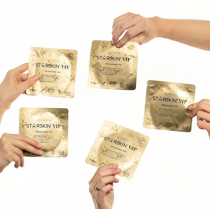 STARSKIN VIP Gold Mask Eye 5 Pack, Gold Undereye Mask Patches, Eye Masks for Puffy Eyes and Wrinkles, Revitalizing and Hydrating Eye Patches, For Dark Circles Under Eye Treatment, K Beauty Skincare