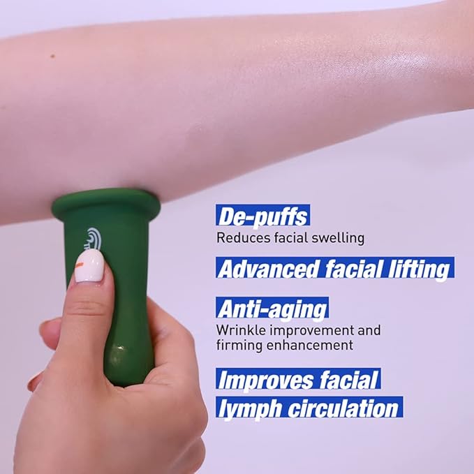 TROIAREUKE Lifting Cupping Therapy / Korean Face Massager / For Wrinkles, Facial Lifting, lymph Circulation, Muscle Relaxing, Slimming, Eye Puffiness, Anti-aging, Korean Skin Care (RED)