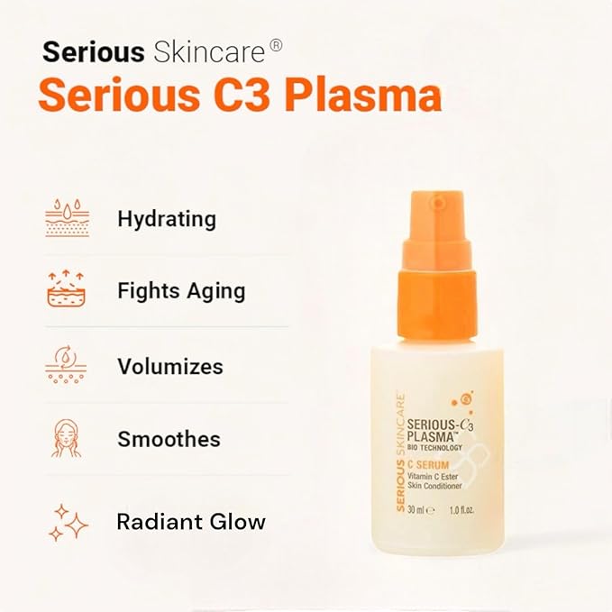 Serious Skincare - Vitamin C Day & Night Skin Care Set - Brightening Face Serum, Daytime SPF Moisturizer, Restore Night Cream, Face Wash - C3 C Esters for Hydrating, Fine Lines and Wrinkles (4Pack)