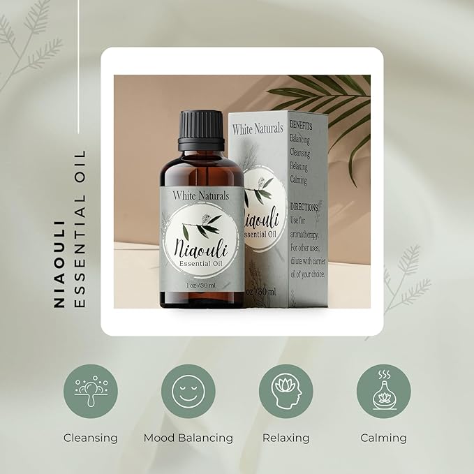 Organic Niaouli Essential Oil - 100% Pure & Natural -Premium Therapeutic Grade with Premium Glass Dropper - Undiluted Natural/Homeopathic Aromatherapy Scented, Great for DIY Candle Making, Massage