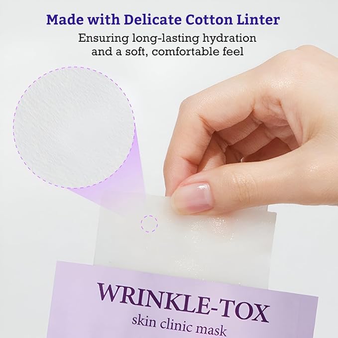 LEADERS Wrinkle-Tox Skin Clinic Mask | Targets Fine Lines & Wrinkles | Enhances Skin Elasticity & Firmness | Intensive Nourishment for Aging Skin | Suitable for All Skin Types - 10 Sheets