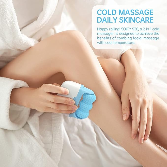 OPENDGO Ice Roller for Face Eyes Body,Cold Facial Ice Roller Massager for Eye Puffiness, Migraine, Pain Relief, Minor Injury, Facial Skin Care Products,2 in 1 Ice Face Roller Cold Therapy Tools