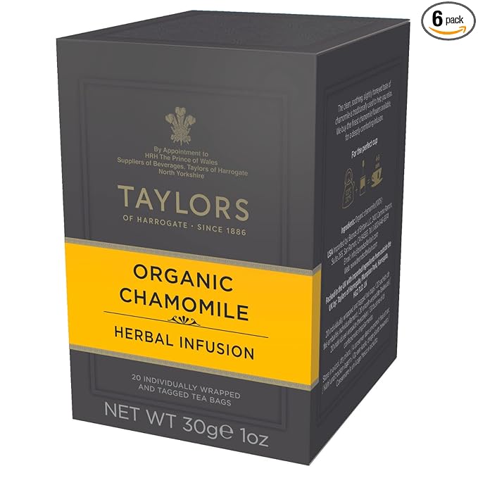 Taylors of Harrogate Organic Chamomile Herbal Tea, 20 Count (Pack of 6)