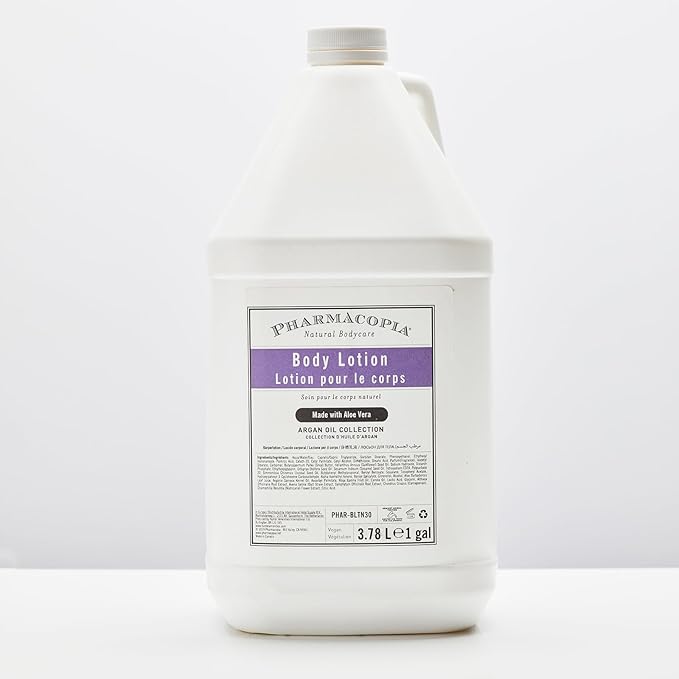 Pharmacopia Hotel Argan Oil Body Lotion - Vegan Moisturizer for Dry Skin, Aromatherapy Lotion with Melon and Green Tea Essence - Natural, Organic and Cruelty-Free Skin Care, 128 oz