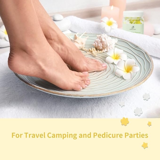 Foot Soak Flower Soap Sheets Pedicure Foot Soaks for Softens Calluses Moisturizing Relaxing Feet Pedi Party, Birthdays, Sleepovers Use (Lemon)