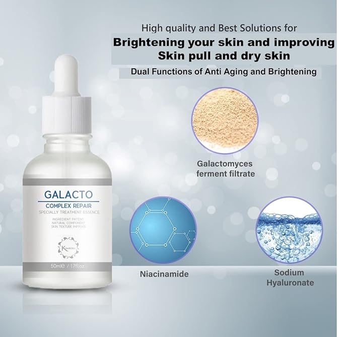 Galactomyces 94% + Niacinamide 4%+ Hyaluronic Acid Serum 1.7fl.oz, Facial Essence for Moisturizing, Hydrating, Soothing, Skin Elasticity