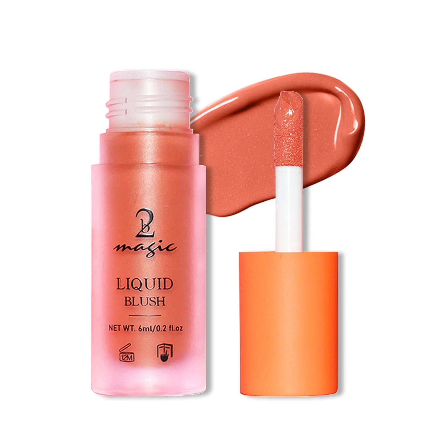 Liquid Blush, Long-lasting & Blendable Liquid Blush for High-Pigment Color, Achieve a Soft, Dewy, Healthy Natural Finish (05-Warm Orange, 0.2 Ounce)