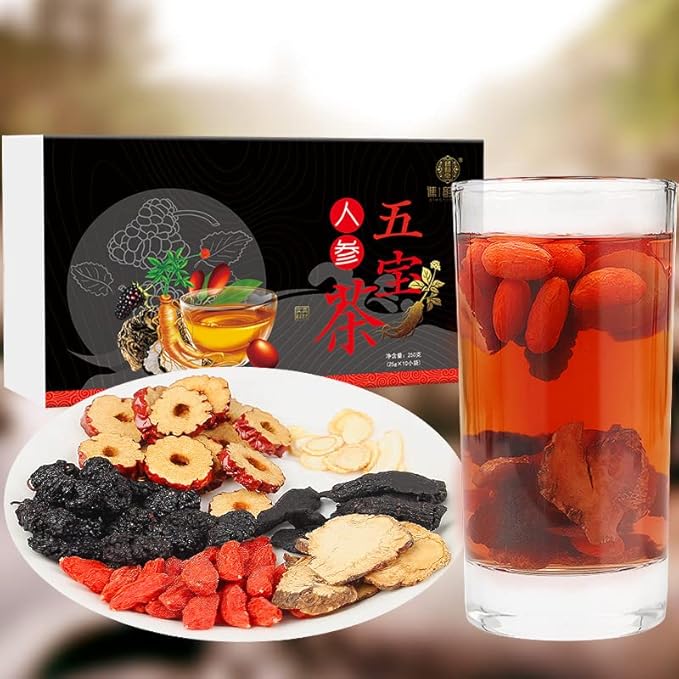 Wubao Tea Men's Tea Husband Tea Men's Kidney Tea Supplement Root Eight Treasure Five Tea 500g (25g/bag total 20 bags) 五宝茶 男人茶 老公茶男人生肾茶补养根八宝五宝茶500g（25克/袋共20袋）