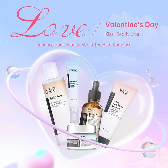 VGO Skin Care Set, Anti-Aging Moisturizing Repairing Soothing Snail Mucin Facial Skin Care Routine Kit for Dry Sensitive Dull Skin, 13.58 Fl Oz