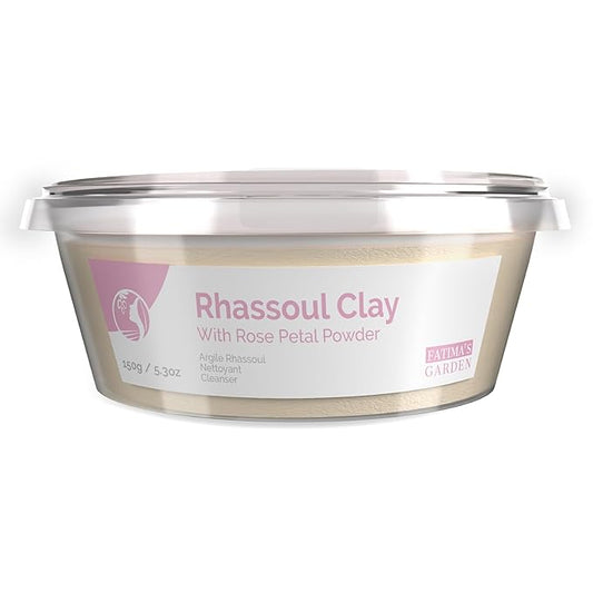 Fatima's Garden Rhassoul with Rose Petals - Soothing Face & Hair Mask, 150g