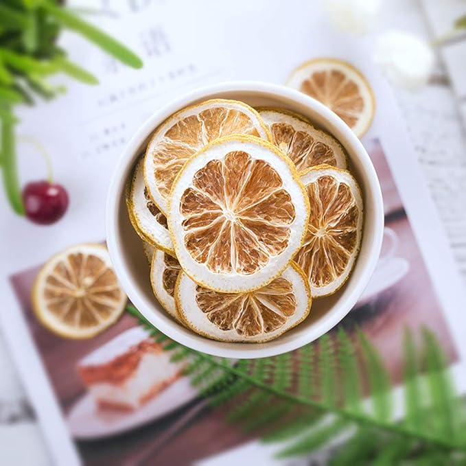 Lemon Slices Tea,Organic Nature Sun-Dried Lemon Slices,Fragrance Citrus Fruit,Chinese Flora Herbal Tea Supplement-45G
