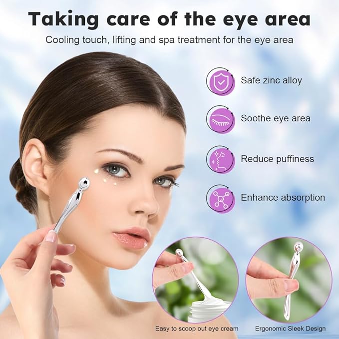 Bibabala Under Eye Patches Silicone Patch Set With Case Cream Applicator Reusable Silicone(Transparent Pink Blue Purple)