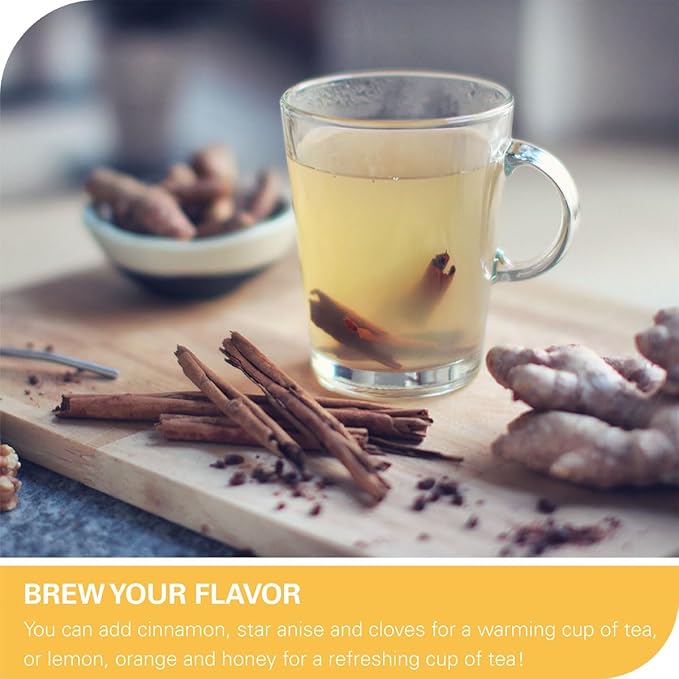 WT WEETEE Organic Ginger Tea Bags, 100% Pure Ginger Root Tea 100 Count, Caffeine Free, No Spices, No Flavors