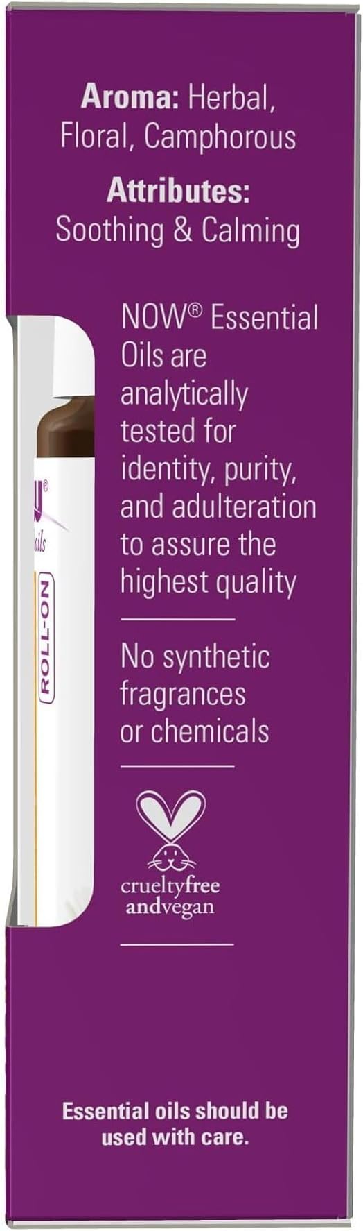 NOW Essential Oils, Head Relief Roll-On, Certified Non-GMO, Soothing Blend, Steam Distilled, Topical Aromatherapy, 10-mL (Pack of 2)
