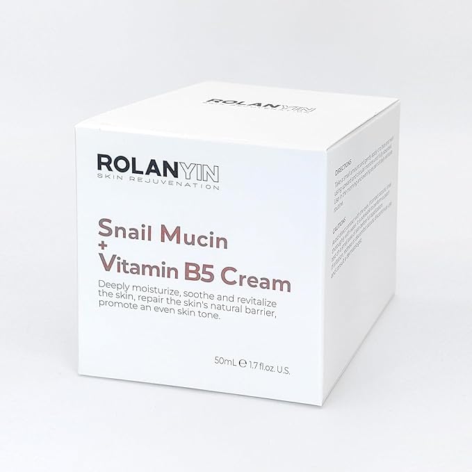 ROLANYIN Snail Mucin + Vitamin B5 Cream for Deep Hydration Skin Repair Nourishing Soothing Anti Aging Revitalizing and Smoothing Benefits Skin Care
