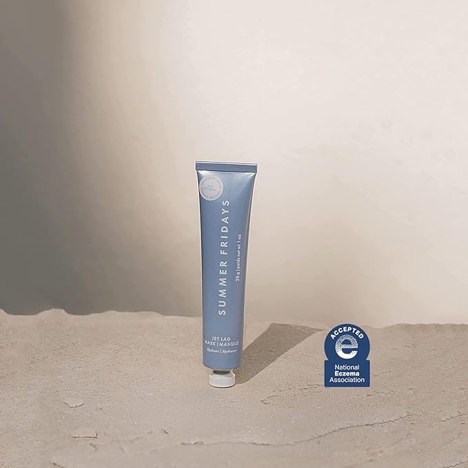 Summer Fridays Jet Lag Mask Mini - Hydrating Face Moisturizer + Mask - Enriched with Hyaluronic Acid, Niacinamide, Glycerin + Antioxidants Helps Nourish Skin for a Renewed + Radiant Complexion (1 Oz)