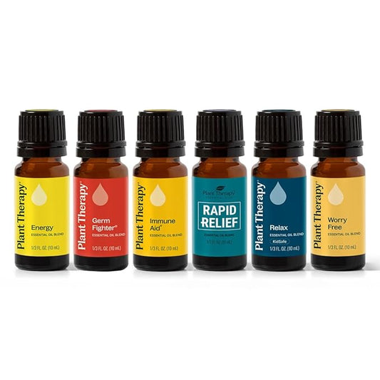 Plant Therapy Top 6 Essential Oil Blends Set 100% Pure, Undiluted, Natural Aromatherapy, Therapeutic Grade 10 mL