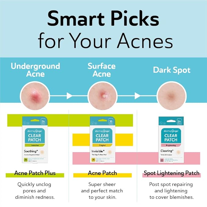 Ultra Invisible Acne Patches Pimple Patches Hydrocolloid Acne Patches Zit Patches Hydrocolloid Bandages Acne Spot Treatment - Day & Night Use 48 Pieces 2 Sizes