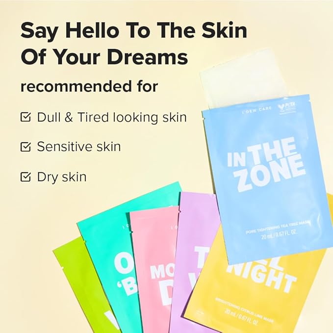 I DEW CARE Glass Skin Face Mask Variety Pack - Let's Get Sheet Faced | For Perfect Care Routine, 2 Week Intense Korean Face Masks Skincare, Makeover with Collagen, Moisturizing, 14 Count