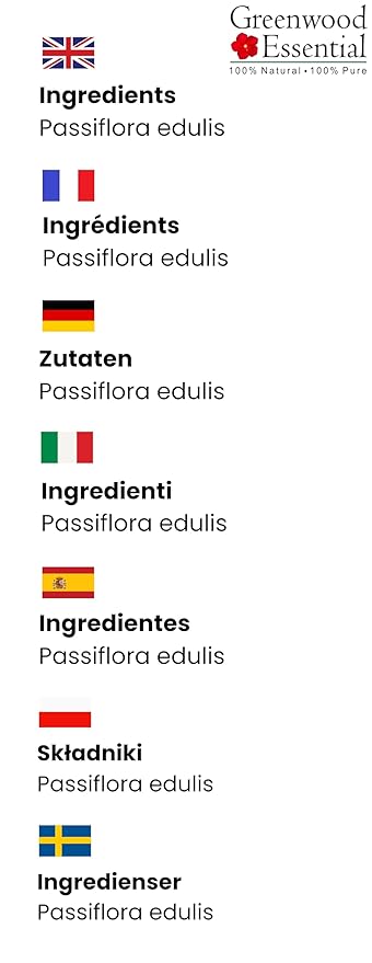 Pure Passion Fruit Oil (Passiflora edulis) Cold Pressed 100ml (3.38 oz)