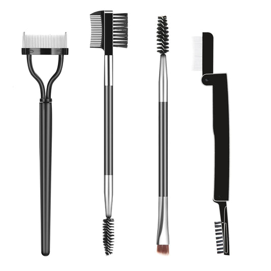 4PCS Eyelash Comb Lash Separator Eyebrow Brush & Brow Spoolie for Removes Clump Mascara
