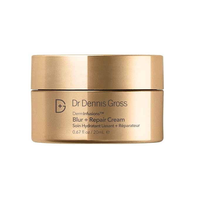 Dr Dennis Gross DermInfusions Blur + Repair Cream, Instantly Blurs Fine Lines, Smooths Skin with Satin-Matte Finish, Visibly Plumps & Firms, Reduces Redness, & Improves Skin Elasticity, 0.67 Fl Oz