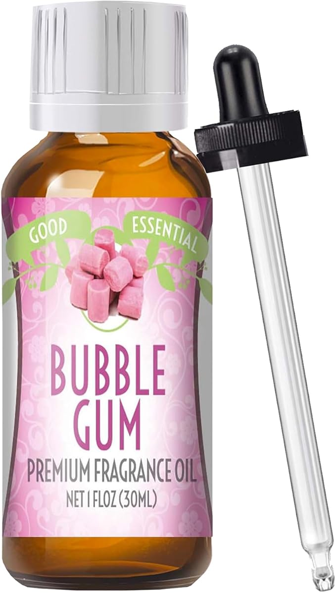 Good Essential Professional Bubble Gum Fragrance Oil (30ml/1 fl oz) for Diffuser, Candles, Soaps, Lotions, Perfume - Bubble Gum Scented Oil for Candle Making & Slime