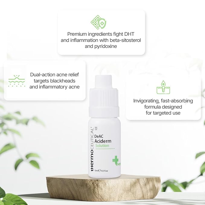 tHermoCEUTICAL DeAC Aciderm Solution - Acne Skin Care, Sebum & Dead Skin Cells Control, Pore Reduction, Acne Grade Down, Skin Trouble Treatment, Fast Absorbing 0.5 fl.oz