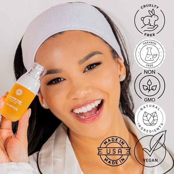 YUNASENCE ORCHIDEE VITAE Precious Organic Anti-Aging Facial Oil Serum, Face oil with Orchid Flower, Argan, Maracuja, Papaya, Vitamin C, 1oz