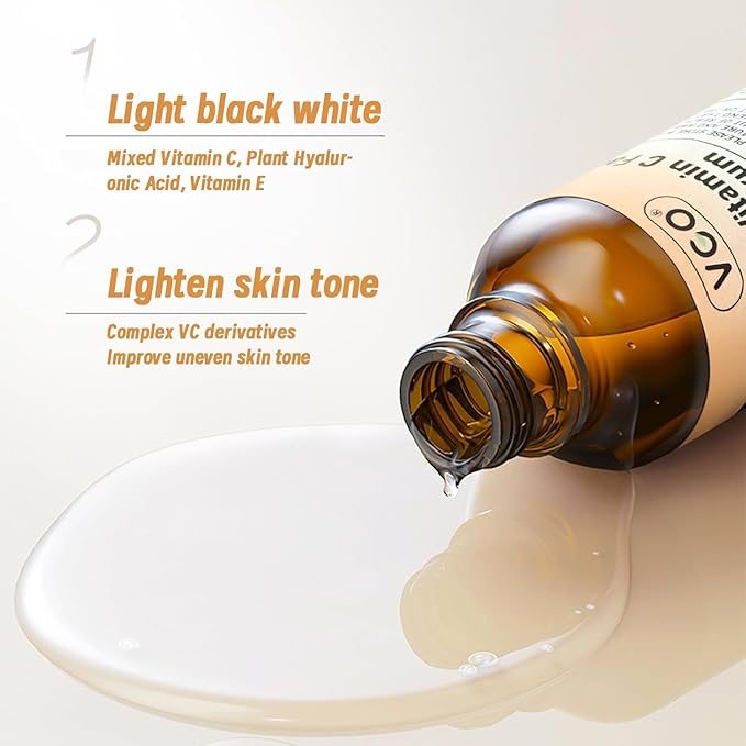 VGO Skin Care Set, with Snail Mucin 92% Moisturizer 1.76 Oz, Vitamin C Serum 1.01 Oz & Dual-Tube Facial Cleanser 3.52 Oz, 3 Step Facial Skin Care Kit