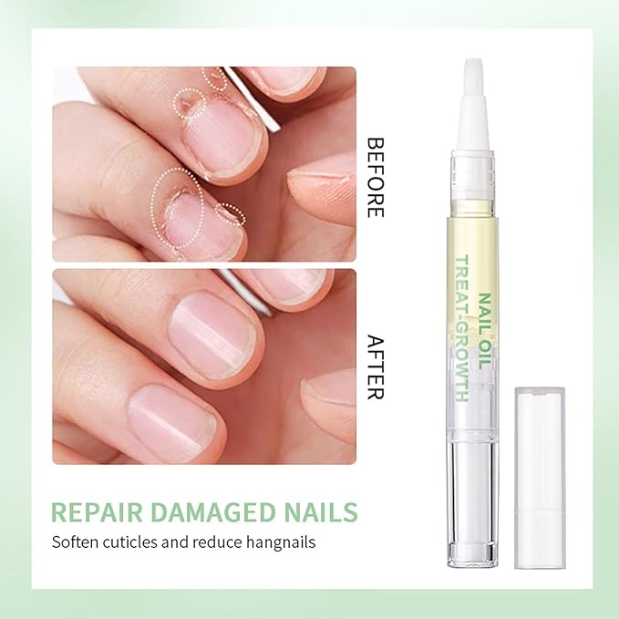 Cuticle Oil Pen, 2PCS Revitalizing Cuticle Oil Pen for Nails, Nail Oil for Nail Care & Nail Growth, Repaired Cuticles Overnight Cuticle Softener Nail Strengthener Protector Oil