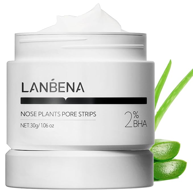 LANBENA 2.0 Blackhead Remover - 60 Pieces Peel Off Mask for Nose & Face, Nose Plants Pore Strips with Salicylic Acid, Blackhead Removal Kit 1.05oz