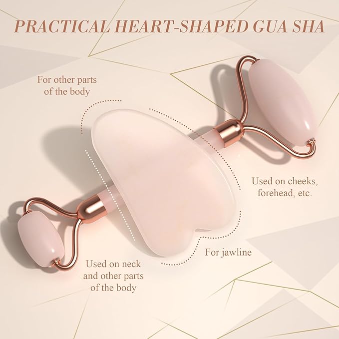 Gua Sha Facial Massager Tool, Jade Roller Face Roller, for Face, Neck, Back, Arms, Legs,SPA Gifts for Women Gua Sha Facial Massager Reduce Puffiness and Improve Wrinkles