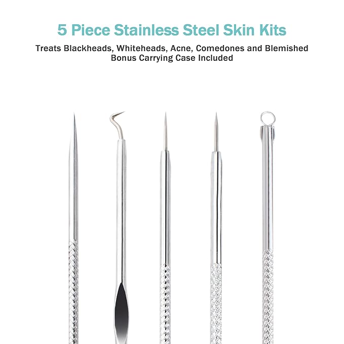 EZBASICS Facial Steamer Ionic Face Steamer for Home Facial, Warm Mist Humidifier Atomizer for Face Sauna Spa Sinuses Moisturizing, Unclogs Pores, 1 Pack + 5 Stainless Steel Skin Kit Pink