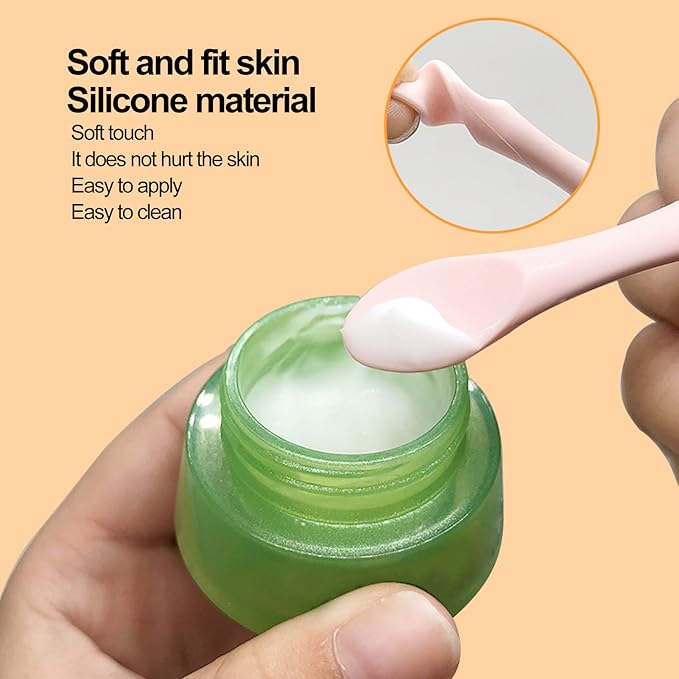 Eye Cream Spatula, Cosmetic Spoon Mini Makeup Spatula Spoon Beauty Scoop Eye Massage Wand Stick Professional Silicone Face Eye Cream Applicator Spatula for Skin Care Home Salon