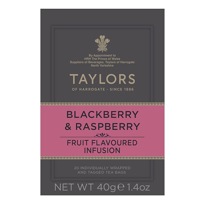 Taylors of Harrogate Blackberry & Raspberry Herbal Tea, 20 Count (Pack of 6)