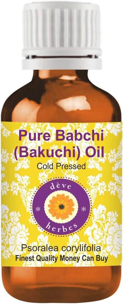 Deve Herbes Pure Babchi (Bakuchi) Oil (Psoralea corylifolia) Cold Pressed 30ml (1 oz)