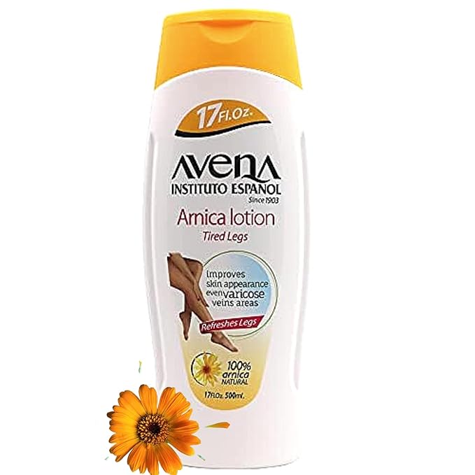 Avena Instituto Español Arnica Lotion Tired Legs, Improves Skin Appearance, Even Varicose Veins Areas, Refreshes Legs, 2-Pack of 17 FL Oz each, 2 Bottles