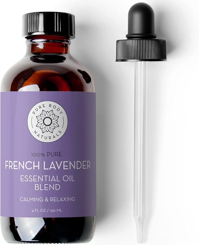 Pure Body Naturals French Lavender Essential Oil Blend, 4 fl oz - for Aromatherapy, Soap Making, and DIY Skin and Hair Products