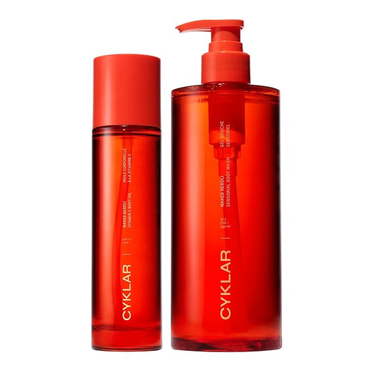 Vitamin C Body Oil for Women and Men. Moisturizing Naked Neroli & Body Wash Bundle