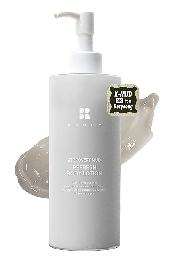 Atocovery Mud Refresh Body Lotion - Ultimate Hydration Itchness Relief Boryeong Mud Body Moisturizer - Mild & Gentle Ingredients for Sensitive Skin - Geranium & Rose Scent, 10.58 oz.