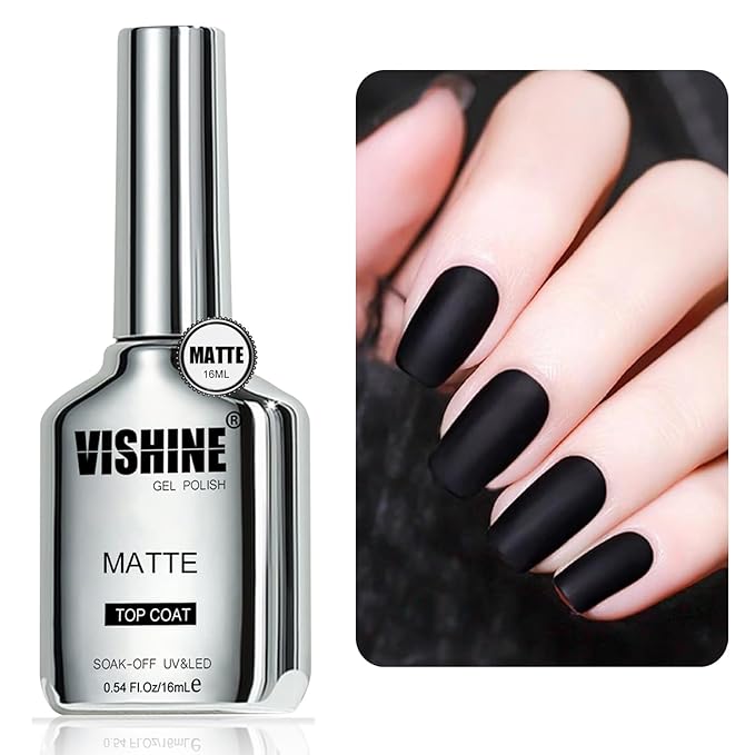 Vishine 3Pcs 16ml Gel Top Coat & Base Coat Set, Matte & Shiny Finish, Long Lasting, Compatible with All Brands, Suitable for Natural & Artificial Nails