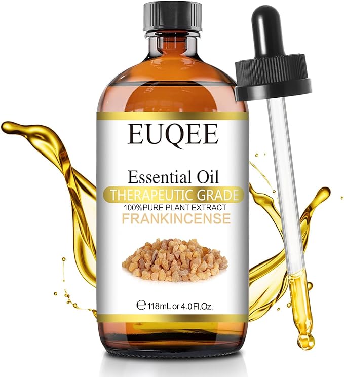 Frankincense Essential Oil 118ml Large Bottle Pure Frankincense Oil with Glass Dropper Greatect for Aromatherapy, Diffuser, Sopa Making - 4 Fl.Oz