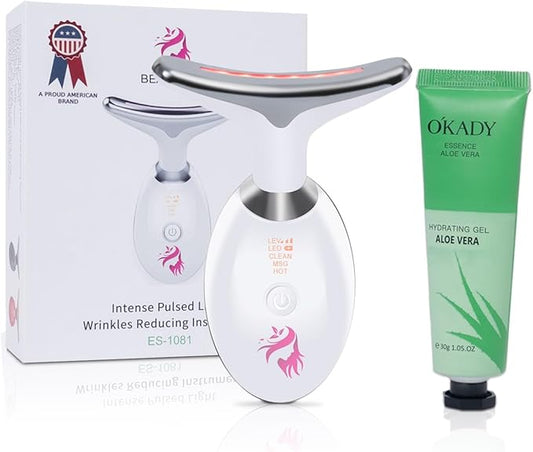 Red Light Therapy for Face, Facial Massager, Double Chin Reducer, Skin Tightening & Anti-Aging Face Lift Device, True Beauty Glow Facial Massager, 7-in-1 LED Facial Sculptor