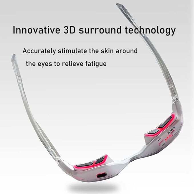 Eye Bag Remover Glasses,Revital Eyes Red Light Glasses, Revital Eyes Red Light Glasses, Eye Beauty Glasses Eyes Bag Remover For Reduce Dark Circles And Wrinkles At Home, One Size