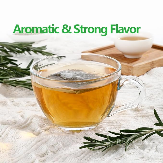 Premium Rosemary Tea Bags, 100 Teabags. Made with 100% Pure Natural Rosemary Leaves,No Additives & Caffeine Free.