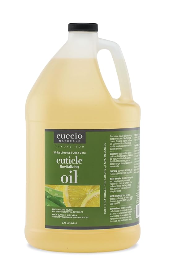 Cuccio Naturale Cuticle Revitalizing Oil, 1 Gallon/128 oz/3.78 Liter (Gallon, White Limetta & Aloe Vera)