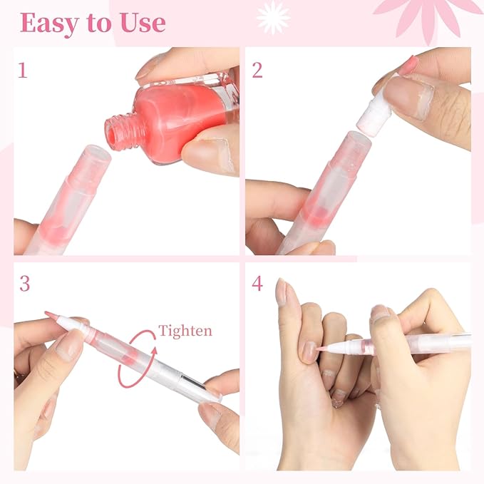 Homaisson 100 Pack 3ml Transparent Twist Pen with Stickers, Empty Cuticle Oil Pen Refillable Nail Oil Pens with Brush Tip, Empty Cosmetic Lip Gloss Tubes, Clear Eyelash Growth Liquid Containers